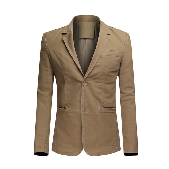 Mens Casual 2 Buttons Autumn Blazer Slim Fit Sport Coat Beige