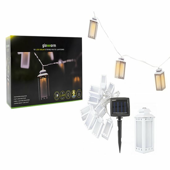 10 Laser LED White Lantern Solar String Lights