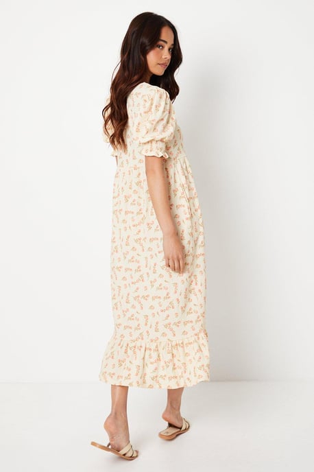 Petite Ivory Ditsy Tiered Midi Dress - Image 3