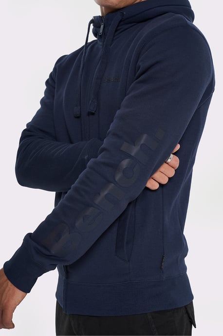 Navy 'Braxton' Funnel Neck Zip Hoody