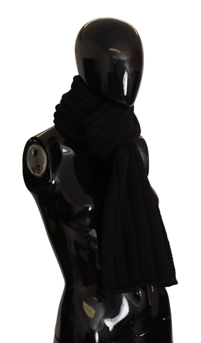 Dolce & Gabbana Black Virgin Wool gebreide Unisex Warmer Shawl Dames sjaal - Image 2