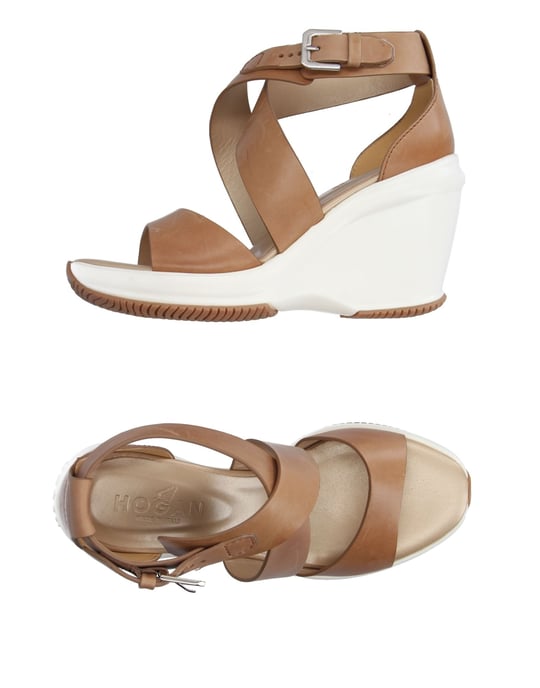 Hogan Camel Leather Wedges
