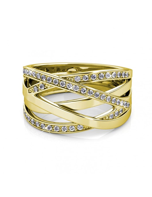 Criss Cross-ring - guld och kristall - Image 3