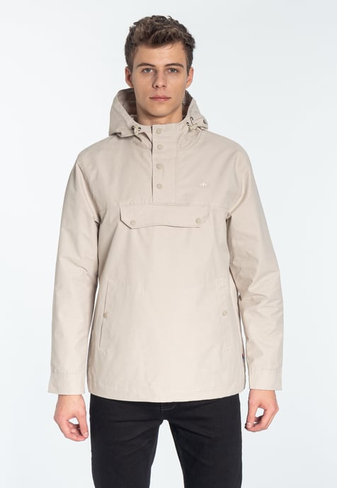 Shield Pullover hooded jacket in Stone