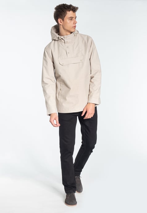 Shield Pullover hooded jacket in Stone