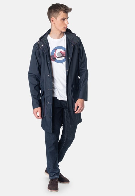 Fitzroy Men's Fishtail Raincoat parka in Dark Navy