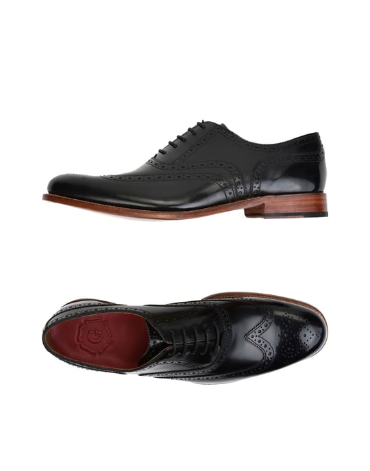 Grenson Black Leather Lace Up Shoes