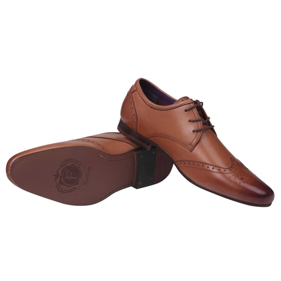 Firetrap Mens Beaufort Lace Up Brogue Style Slight Heel Smart Formal Shoes