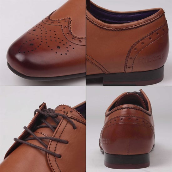 Firetrap Mens Beaufort Lace Up Brogue Style Slight Heel Smart Formal Shoes