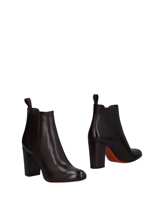 Santoni Dark Brown Leather Ankle Boots