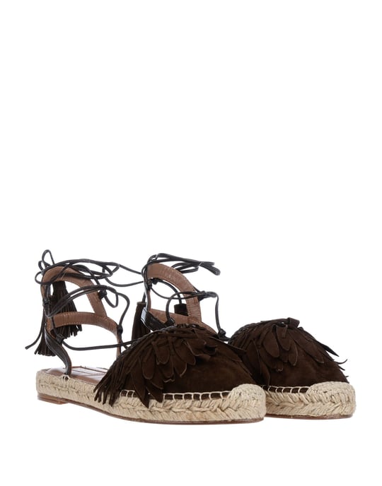 Aquazzura Dark Brown Leather Espadrilles