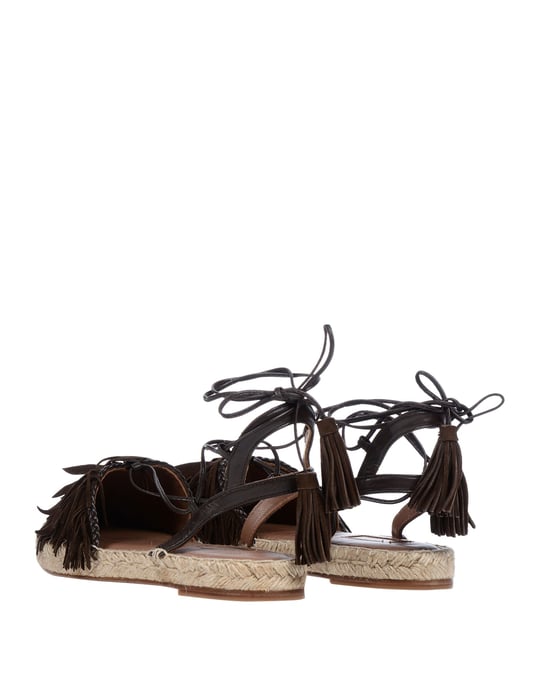 Aquazzura Dark Brown Leather Espadrilles