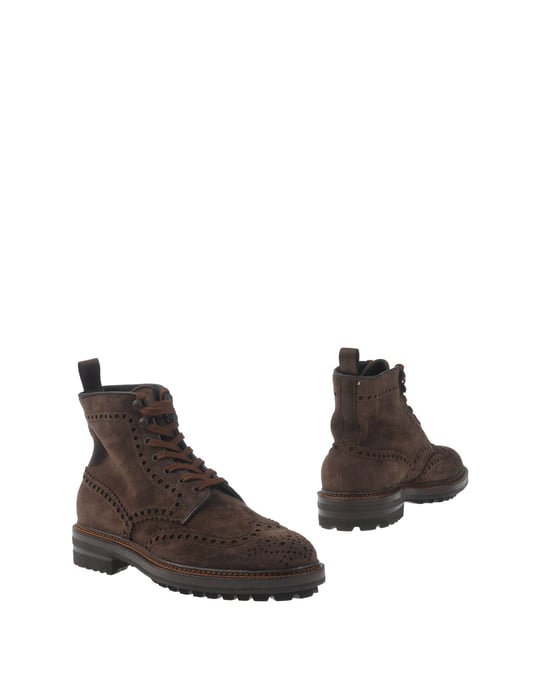 Santoni Dark Brown Leather Boots