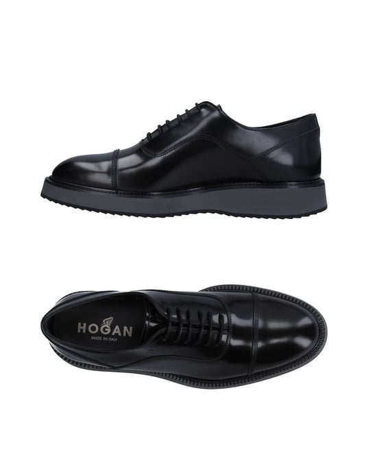 Hogan Black Leather Lace Up Shoes