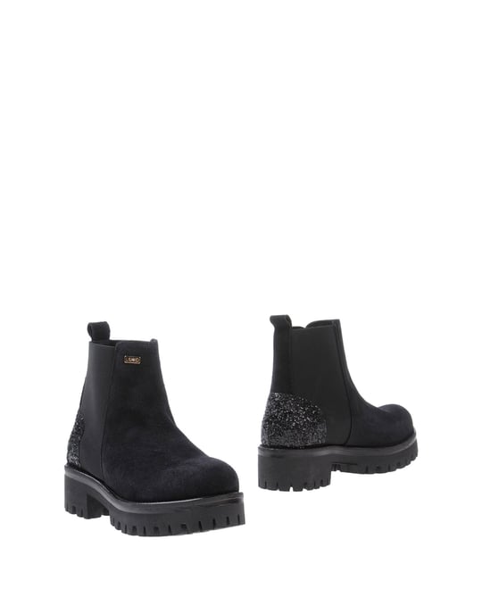 Liu Jo Black Leather Flat Ankle Boots