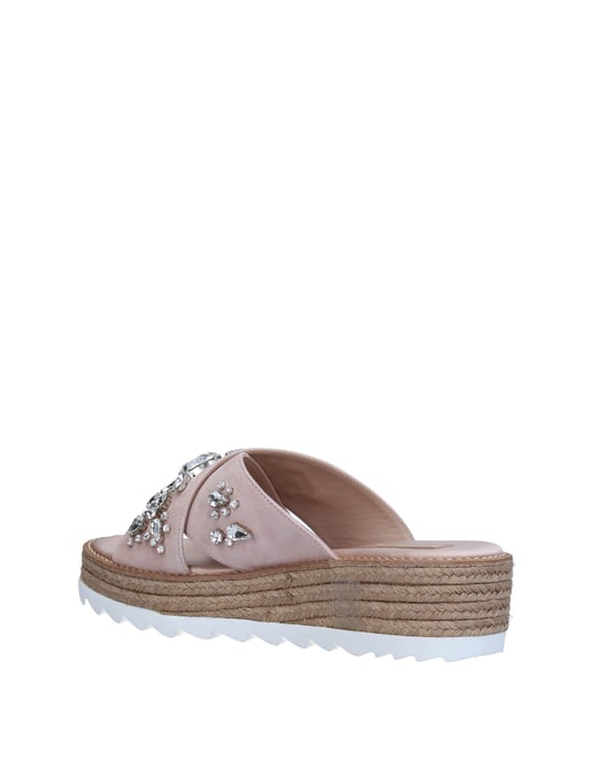 Sebastian Light Pink Embellished Leather Sandals