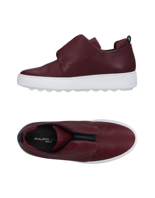 Philippe Model Maroon Calf Leather Sneakers