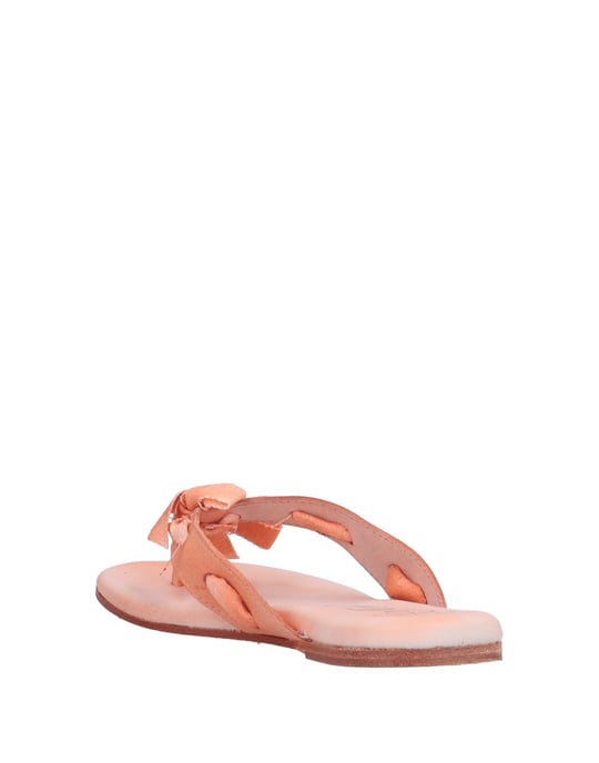 Cafènoir Women's Toe Post Sandals Orange Leather