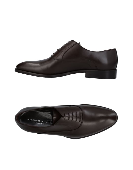 Alessandro Dell'Acqua Dark Brown Calf Leather Lace Up Shoes