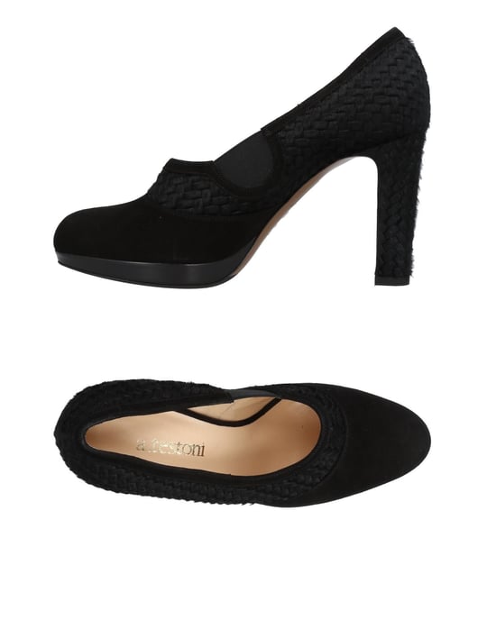 A.Testoni Black Leather Heels