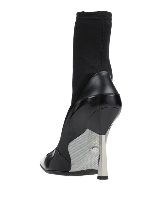 Versace Black Calf Leather Ankle Boots