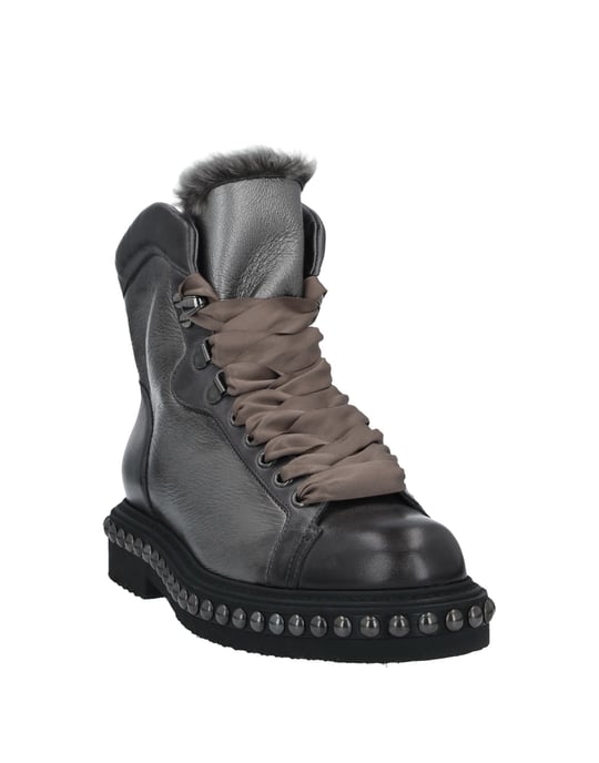 Santoni Lead Leather Ankle Boots