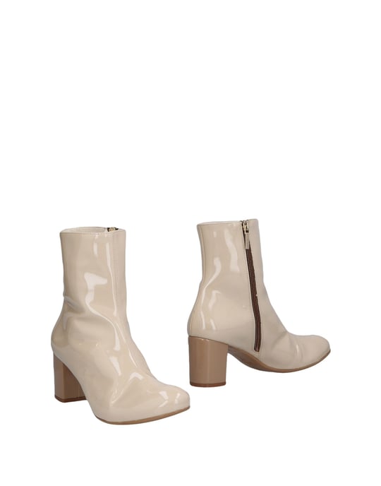 Manila Grace Beige Leather Ankle Boots