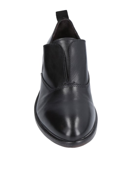 Moma Black Leather Slip Ons