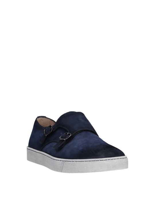 Santoni Dark Blue Leather Monkstrap
