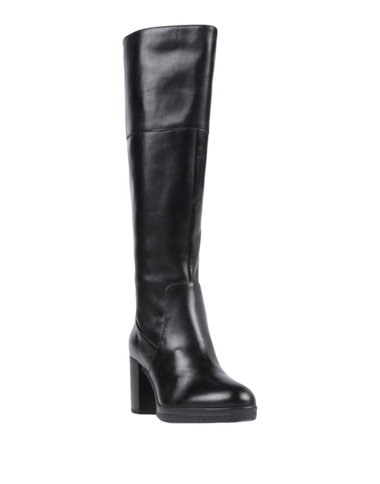 Geox Black Leather Knee High Boots