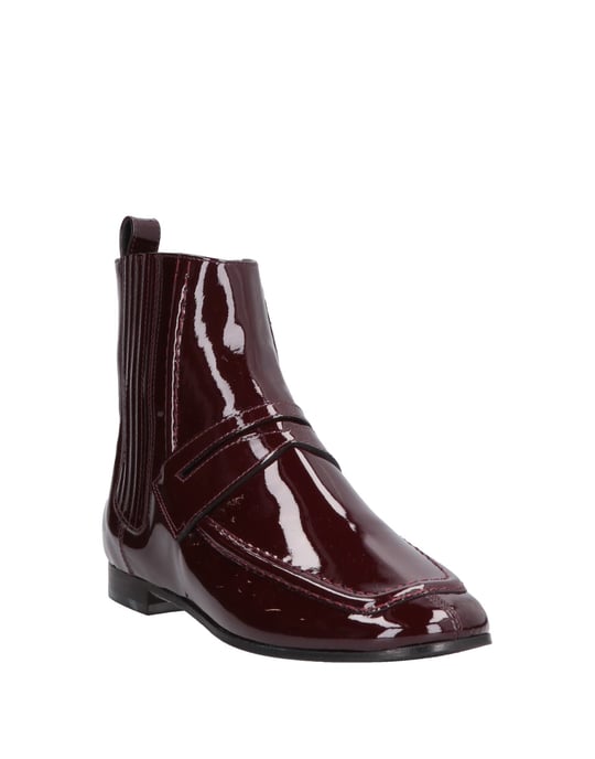 Escada Sport Maroon Calf Leather Ankle Boots