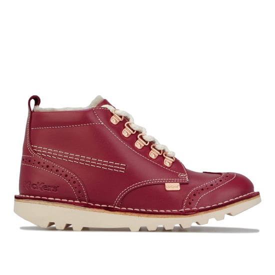Girl's Kickers Children Kick Fur Hiker Boots in Red