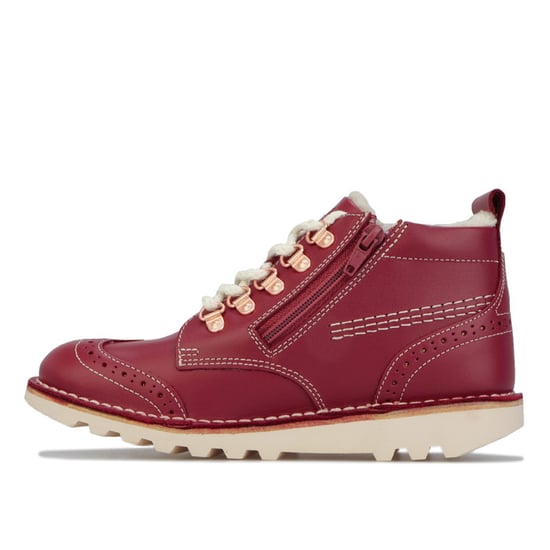 Girl's Kickers Children Kick Fur Hiker Boots in Red