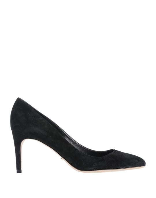 Sergio Rossi Black Leather Court Shoe Heels