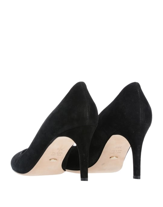 Sergio Rossi Black Leather Court Shoe Heels