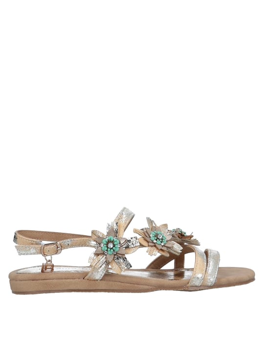 Laura Biagiotti Beige Faux Leather Sandals