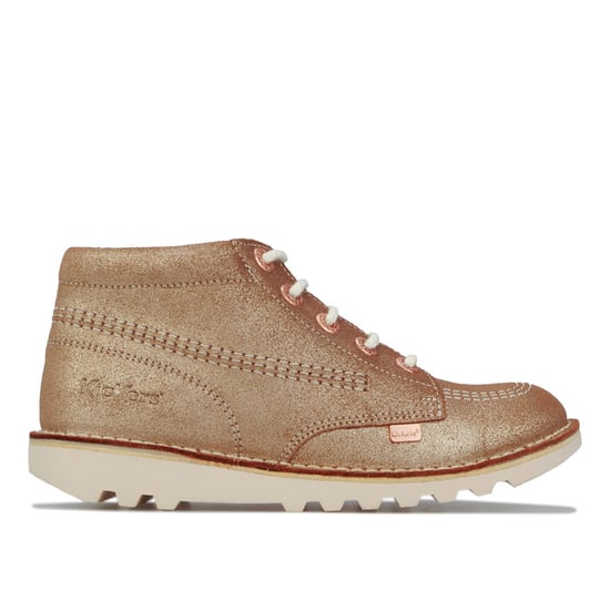 Girl's Kickers Junior Kick Hi Suede Boots in Tan - Image 1