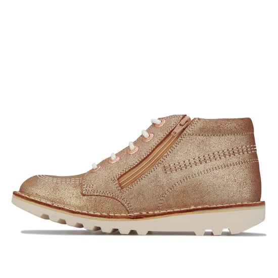 Girl's Kickers Junior Kick Hi Suede Boots in Tan - Image 6