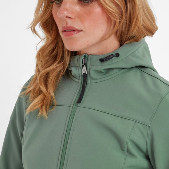 Keld Womens Softshell Hooded Jacket - Light Forest