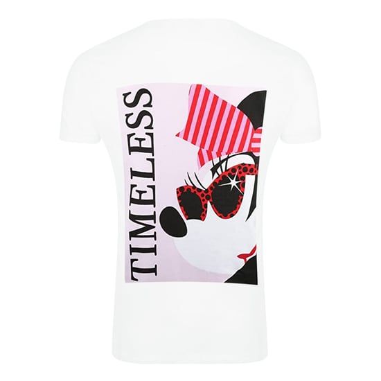 Disney Womens/Ladies Timeless Minnie Mouse Oversized T-Shirt (White/Black/Pink)