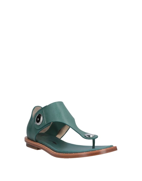 Fabi Green Leather Sandals