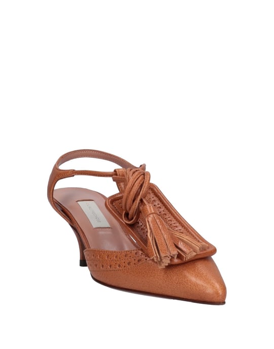 L' Autre Chose Tan Leather Kitten Heels