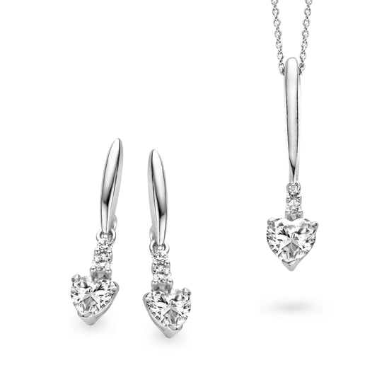 Orphelia Women's 925 Sterling Silver Set: Chain-Pendant + Earrings - Silver SET-5136