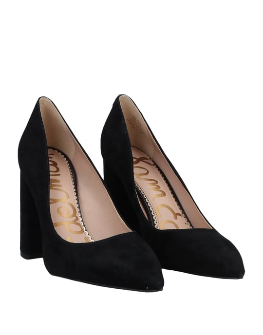 Sam Edelman Black Leather Court Shoe Heels
