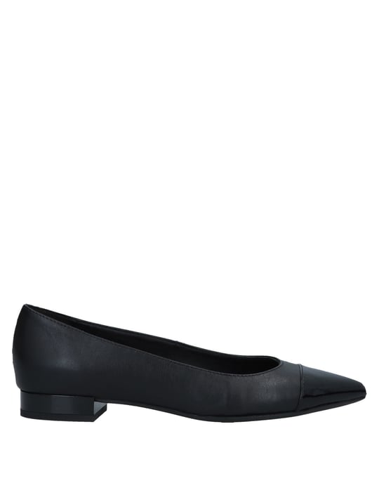 Geox Black Leather Pointed Ballet Flats