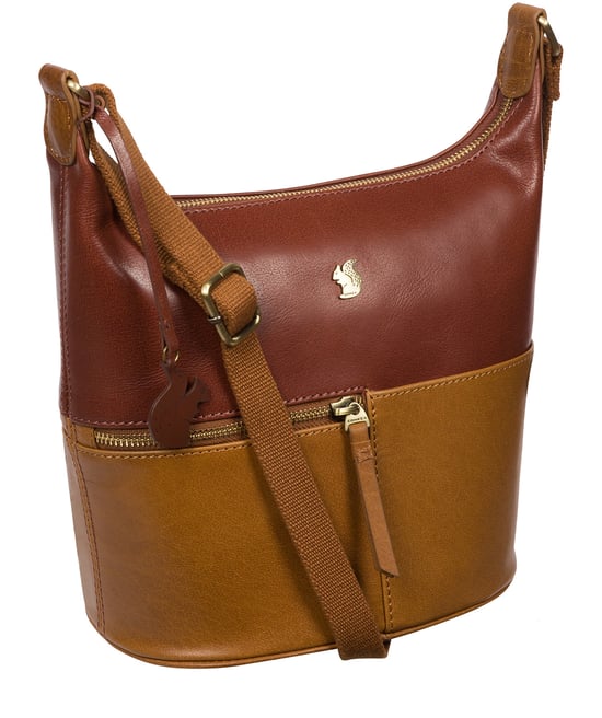 Little Kristin' Dark Tan & Conker Brown Leather Shoulder Bag