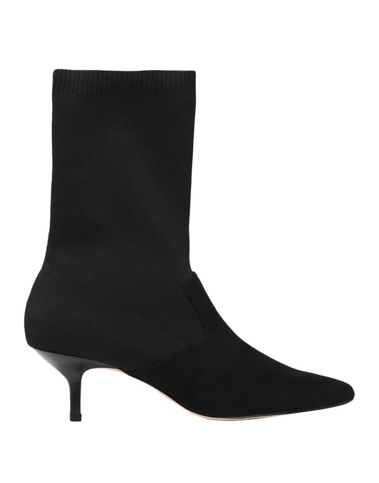 Halston Black Leather Ankle Boots