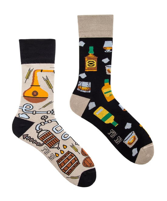 SPOX SOX - Mens & Ladies Mismatched Novelty Odd Socks - Whisky - Image 1