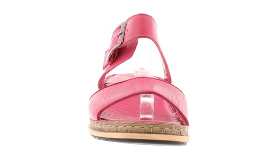 Hush Puppies Womens Sandals Low Wedge Ellie Leather Buckle pink - Image 3