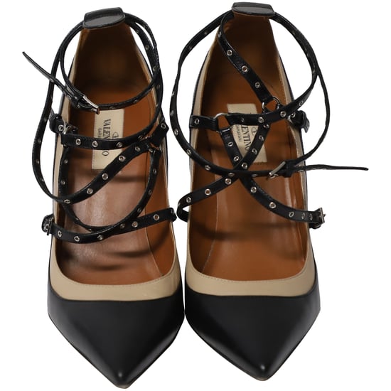 Valentino Studs Grommet Pumps in Zwart Leer - Image 2